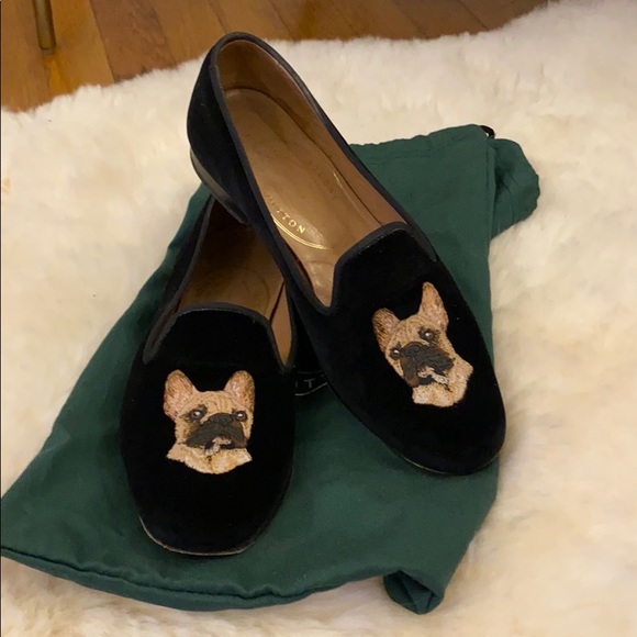 Stubbs & Wootton Frenchie Embroidered Slippers 6.5 - Picture 5 of 5